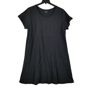 Escape by Habitat Clothes Dress Women XXL Black Slub Knit Cotton A-Line 80009